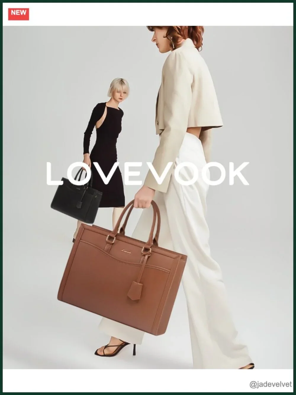 PU Leather Laptop Tote Bag for Women, Work Briefcase, Teacher Bag, 15.6